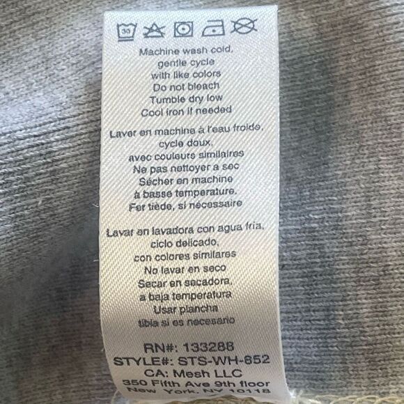 Sperry Woman’s Gray & Cream Side Striped 100% Cotton Crew Neck Sweatshirt Sz S D - Picture 6 of 6